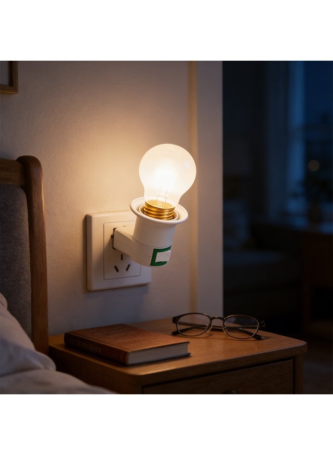 4Pcs Plug Lamp Holder, Bulb Adapter, Socket Control Switch, Switch Lamp Holder Screw Lamp Holder Lamp Holder E27 Screw Middle East Switch Lamp - Image 3